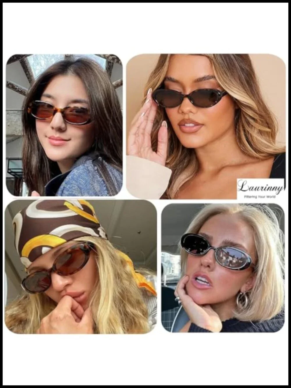 Retro Oval Small Sunglasses for Women Men UV400 Protection